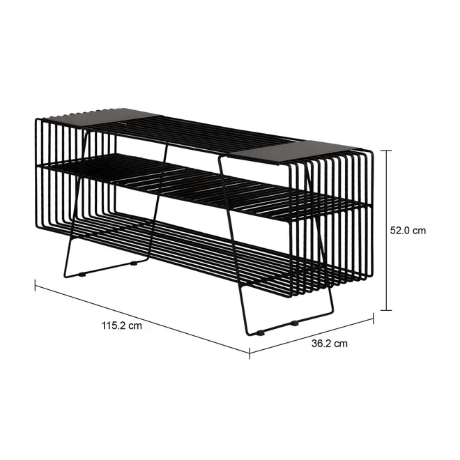 RACK 1,15 M X 36 CM TELMA - PRETO - Foto 6