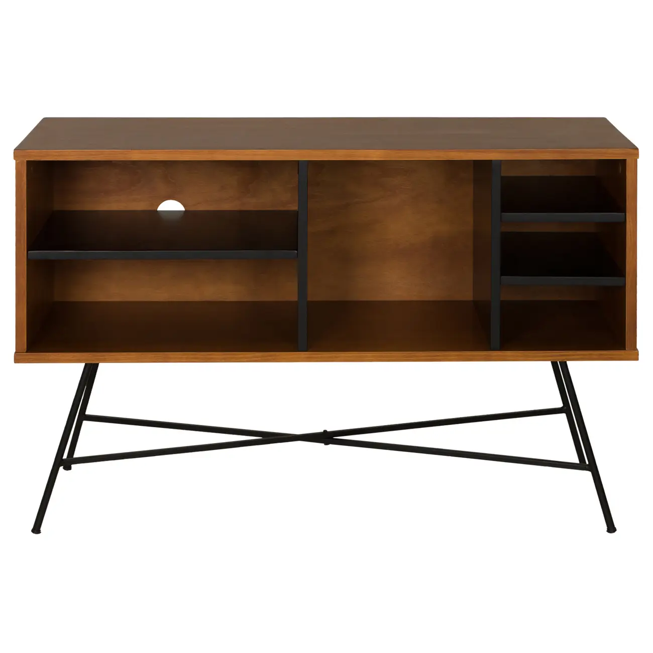 MID CENTURY RACK 1 M X 36 CM - PRETO/NOZES - Foto 1