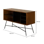 MID CENTURY RACK 1 M X 36 CM - PRETO/NOZES - Foto 8