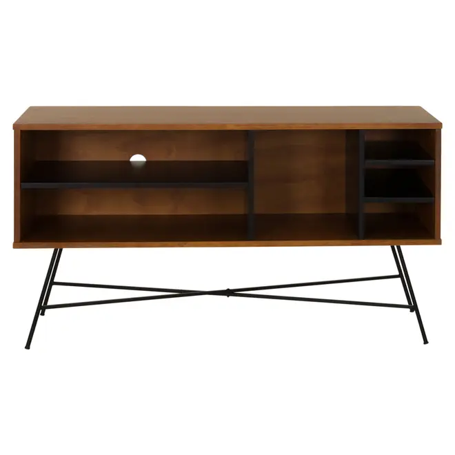RACK 1,20 M X 36 CM MID CENTURY - PRETO/NOZES - Foto 1