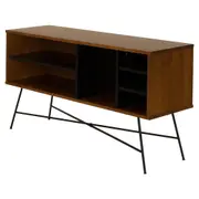 RACK 1,20 M X 36 CM MID CENTURY - PRETO/NOZES - Foto 2