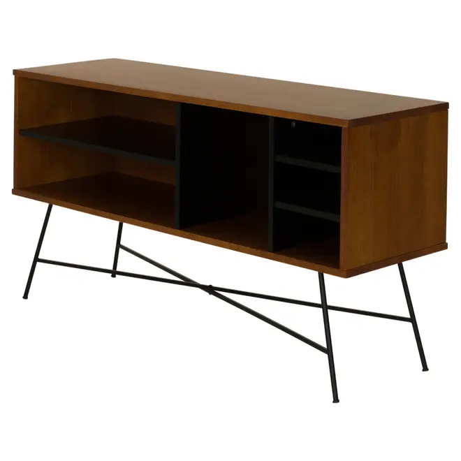 RACK 1,20 M X 36 CM MID CENTURY - PRETO/NOZES - Foto 2