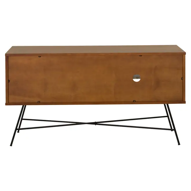 RACK 1,20 M X 36 CM MID CENTURY - PRETO/NOZES - Foto 4