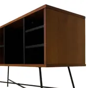 RACK 1,20 M X 36 CM MID CENTURY - PRETO/NOZES - Foto 5