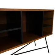 RACK 1,20 M X 36 CM MID CENTURY - PRETO/NOZES - Foto 7