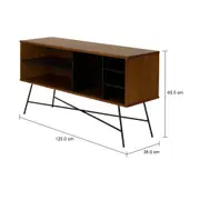 RACK 1,20 M X 36 CM MID CENTURY - PRETO/NOZES - Foto 8