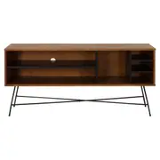 RACK 1,40 M X 36 CM MID CENTURY - PRETO/NOZES - Foto 1