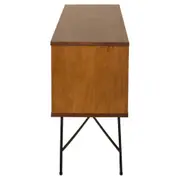 RACK 1,40 M X 36 CM MID CENTURY - PRETO/NOZES - Foto 3