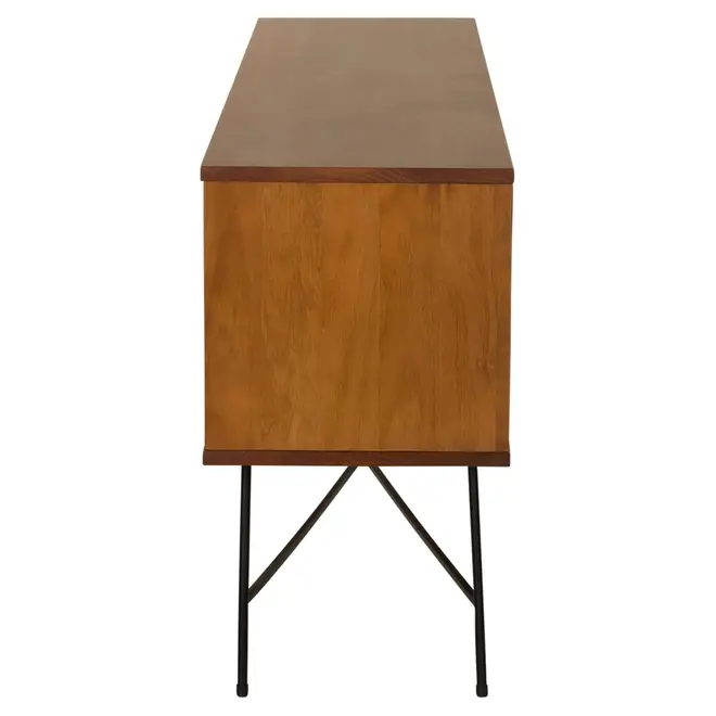RACK 1,40 M X 36 CM MID CENTURY - PRETO/NOZES - Foto 3
