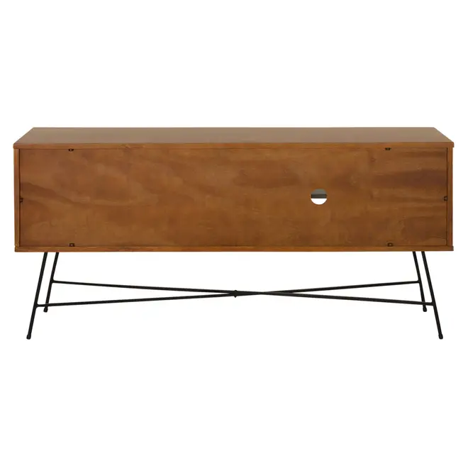 RACK 1,40 M X 36 CM MID CENTURY - PRETO/NOZES - Foto 4