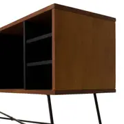 RACK 1,40 M X 36 CM MID CENTURY - PRETO/NOZES - Foto 5