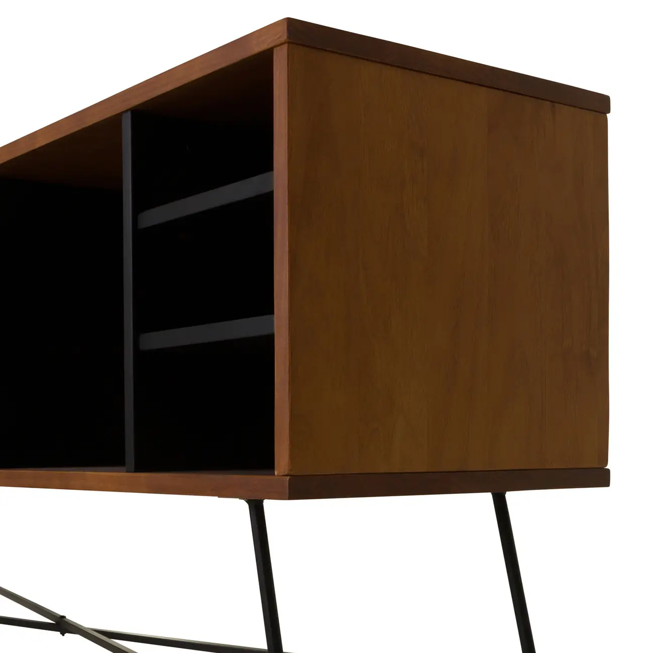 RACK 1,40 M X 36 CM MID CENTURY - PRETO/NOZES - Foto 5