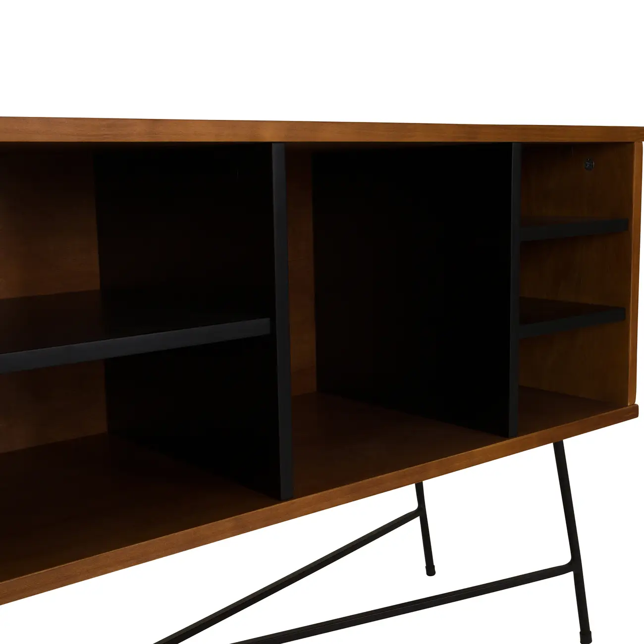 RACK 1,40 M X 36 CM MID CENTURY - PRETO/NOZES - Foto 7