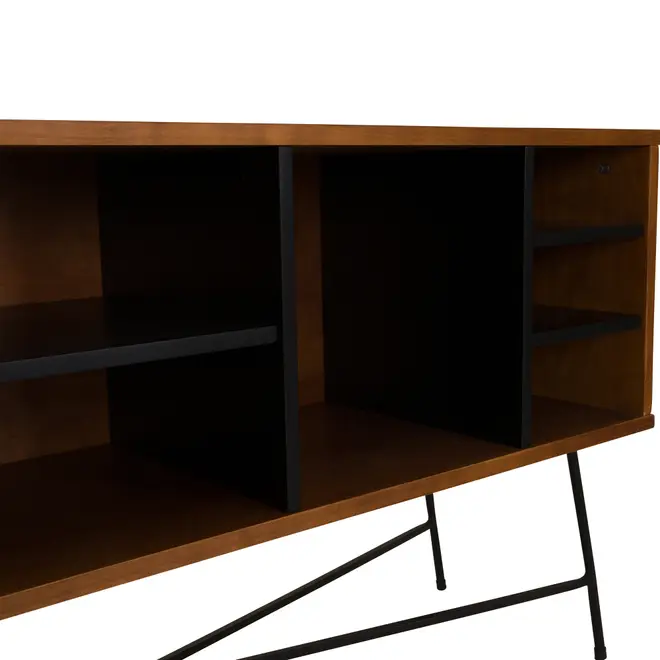 RACK 1,40 M X 36 CM MID CENTURY - PRETO/NOZES - Foto 7