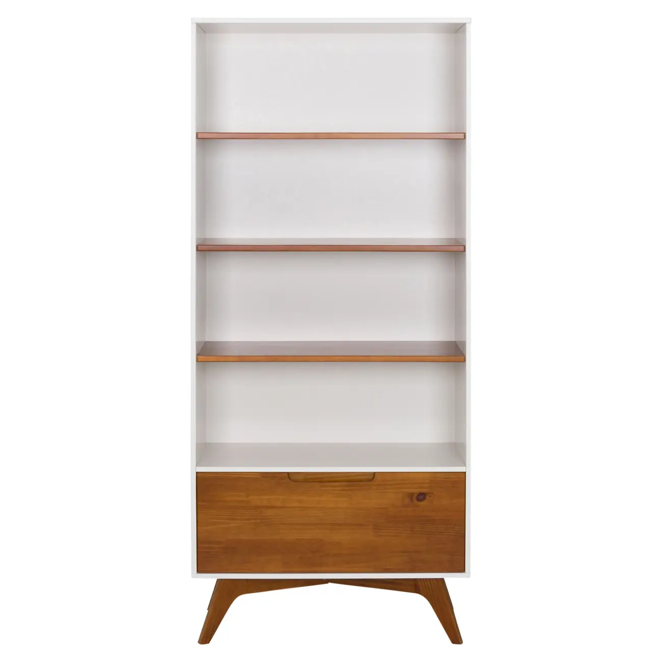 ESTANTE 1 PORTA BASCULANTE 80 CM X 1,70 M ADAMS - BRANCO/NOZES - Foto 1