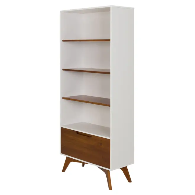ESTANTE 1 PORTA BASCULANTE 80 CM X 1,70 M ADAMS - BRANCO/NOZES - Foto 2