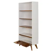ESTANTE 1 PORTA BASCULANTE 80 CM X 1,70 M ADAMS - BRANCO/NOZES - Foto 3