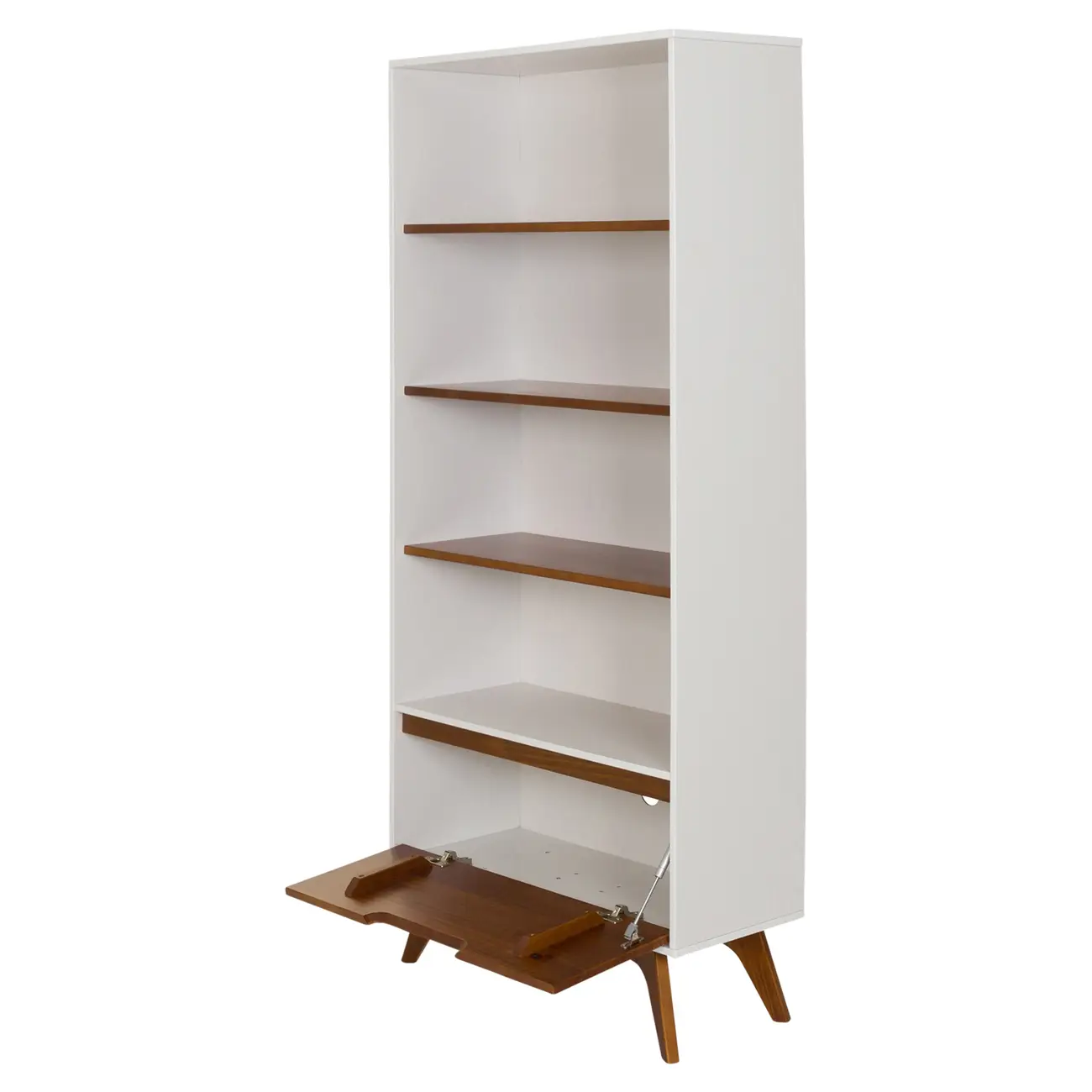 ESTANTE 1 PORTA BASCULANTE 80 CM X 1,70 M ADAMS - BRANCO/NOZES - Foto 3