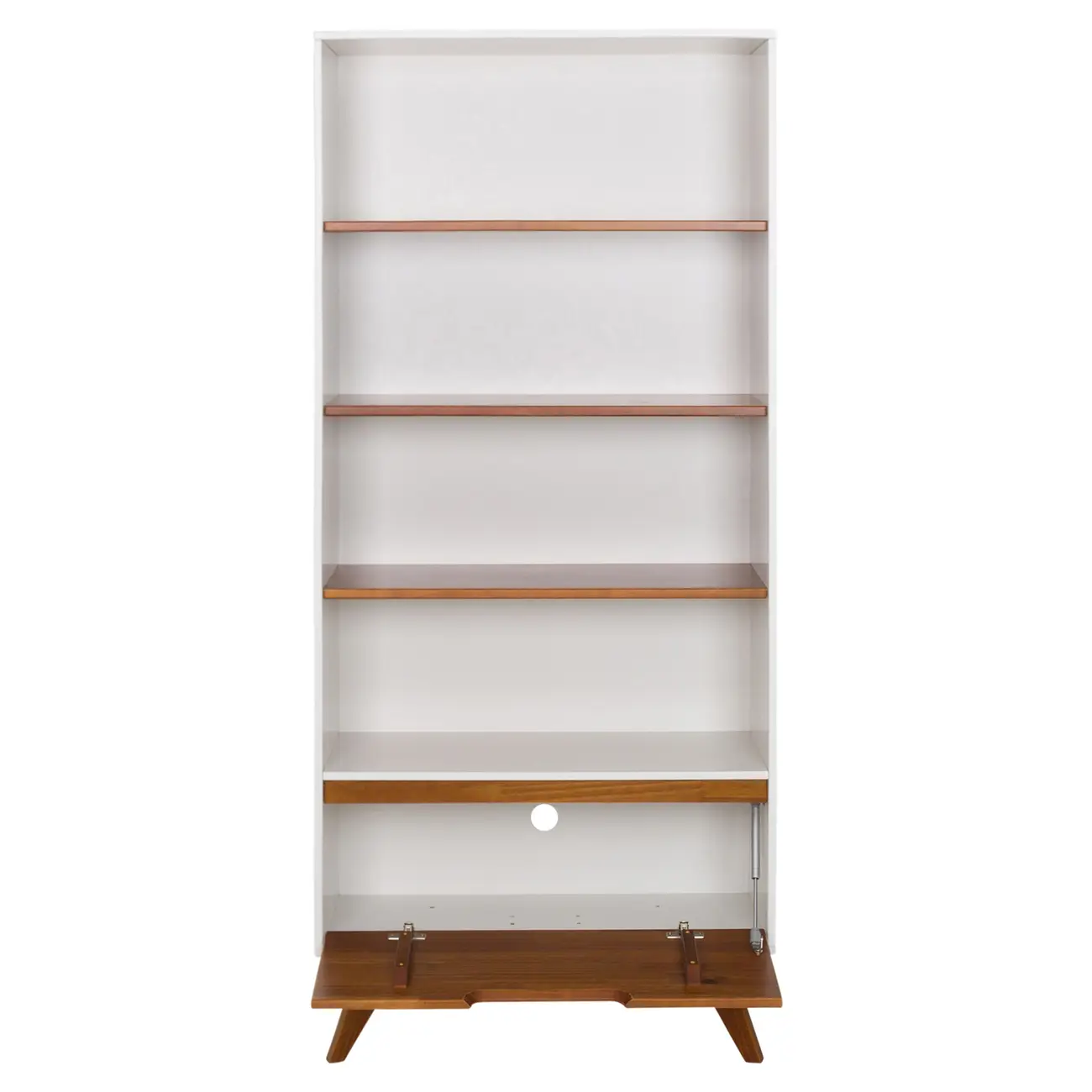 ESTANTE 1 PORTA BASCULANTE 80 CM X 1,70 M ADAMS - BRANCO/NOZES - Foto 4