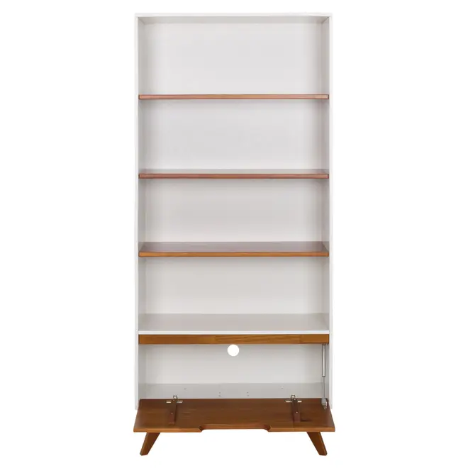 ESTANTE 1 PORTA BASCULANTE 80 CM X 1,70 M ADAMS - BRANCO/NOZES - Foto 4