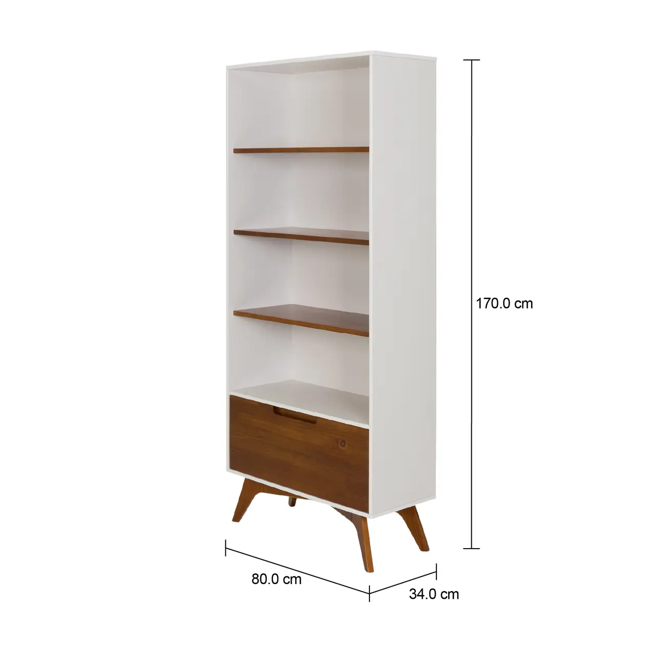 ESTANTE 1 PORTA BASCULANTE 80 CM X 1,70 M ADAMS - BRANCO/NOZES - Foto 11