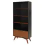 ESTANTE 1 PORTA BASCULANTE 80 CM X 1,70 M ADAMS - PRETO/NOZES - Foto 2