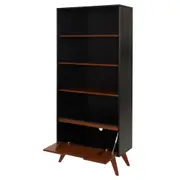 ESTANTE 1 PORTA BASCULANTE 80 CM X 1,70 M ADAMS - PRETO/NOZES - Foto 3