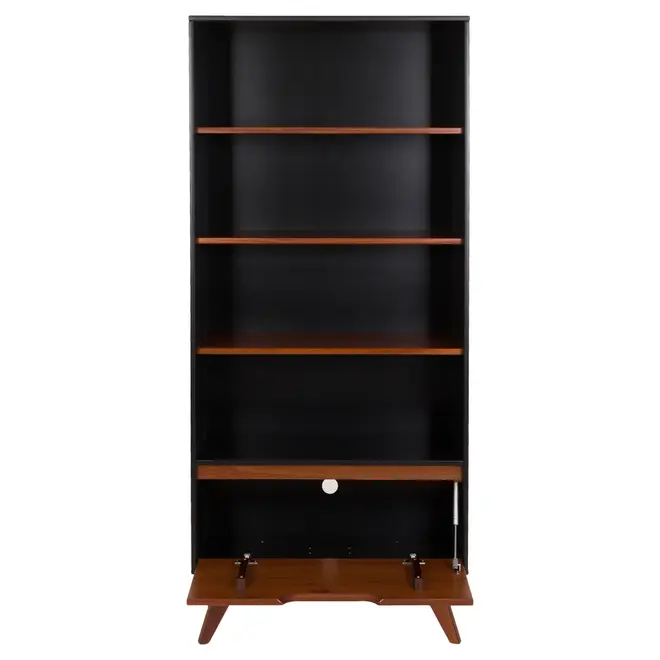 ESTANTE 1 PORTA BASCULANTE 80 CM X 1,70 M ADAMS - PRETO/NOZES - Foto 5