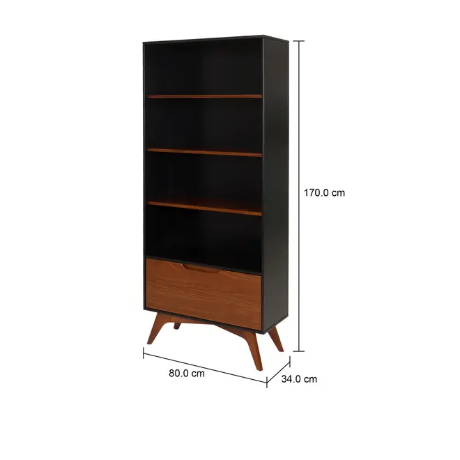 ESTANTE 1 PORTA BASCULANTE 80 CM X 1,70 M ADAMS - PRETO/NOZES - Foto 11