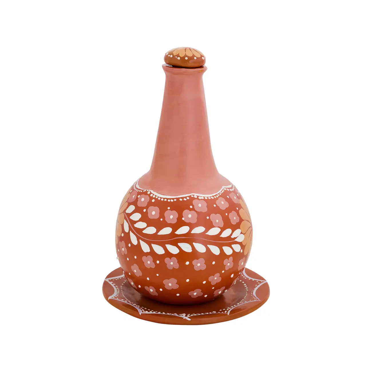 MORINGA COM PRATO 750 ML MÃOS DE BARRO - TERRACOTA/ROSA CLARO - Foto 3