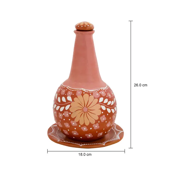 MORINGA COM PRATO 750 ML MÃOS DE BARRO - TERRACOTA/ROSA CLARO - Foto 9