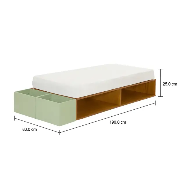 CAMA JÚNIOR/SOLTEIRO 78 CM ARTEIRICE - AMÊNDOA/SÁLVIA - Foto 9