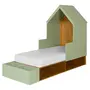 CAMA JÚNIOR/SOLTEIRO 78 CM COM CASINHA ARTEIRICE - AMÊNDOA/SÁLVIA - Foto 1