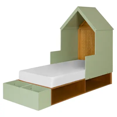 CAMA JÚNIOR/SOLTEIRO 78 CM COM CASINHA ARTEIRICE