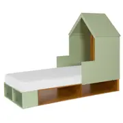 CAMA JÚNIOR/SOLTEIRO 78 CM COM CASINHA ARTEIRICE - AMÊNDOA/SÁLVIA - Foto 2