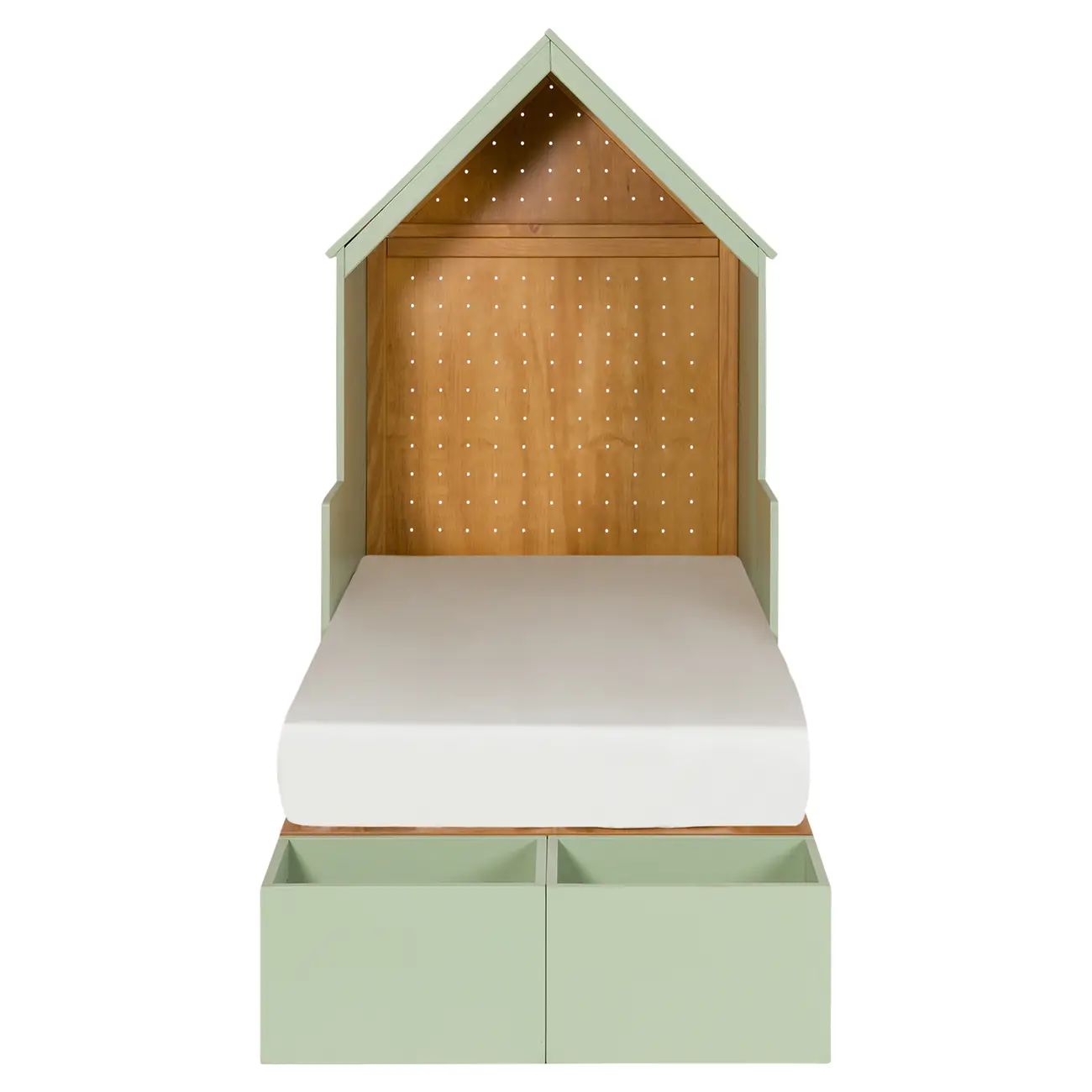 CAMA JÚNIOR/SOLTEIRO 78 CM COM CASINHA ARTEIRICE - AMÊNDOA/SÁLVIA - Foto 3