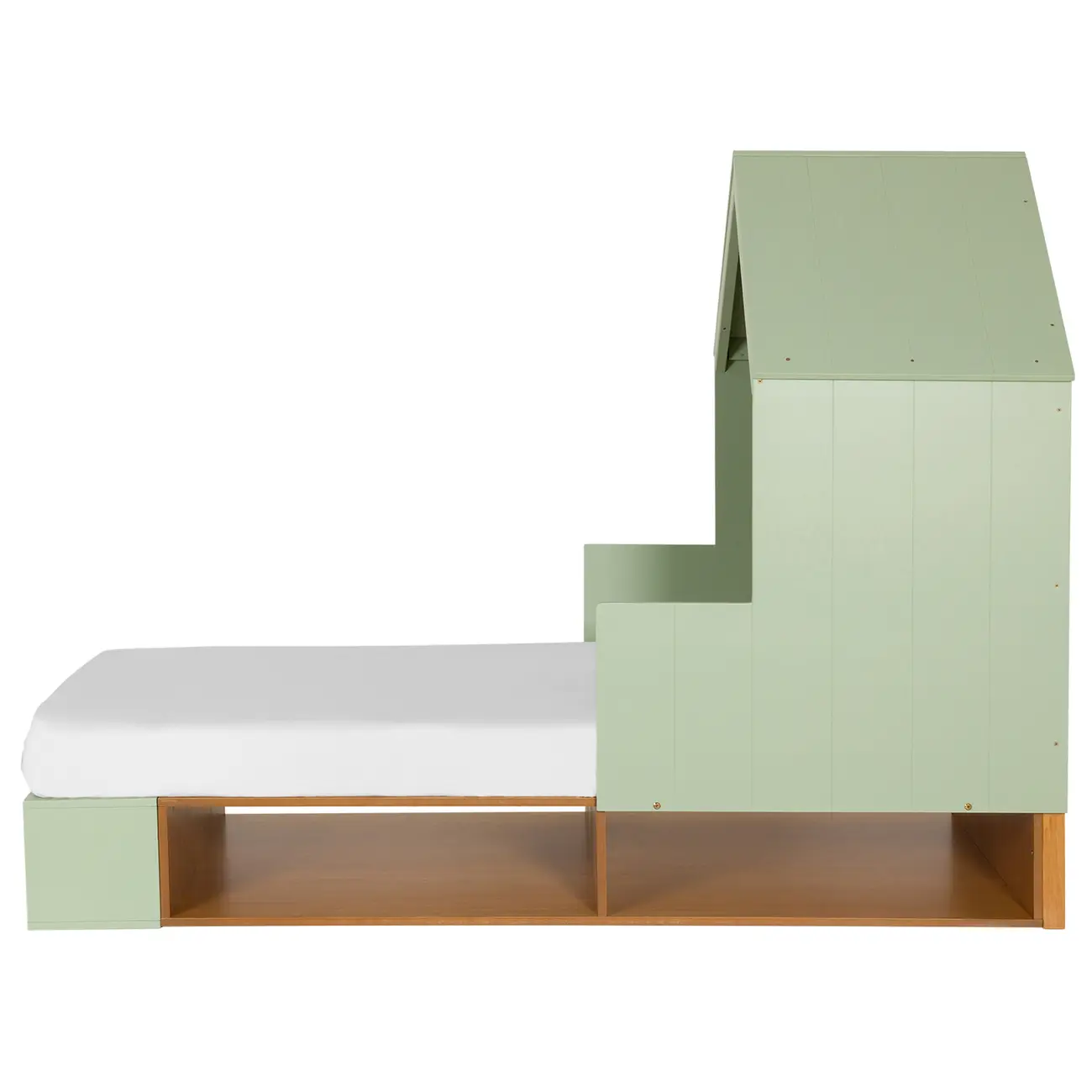 CAMA JÚNIOR/SOLTEIRO 78 CM COM CASINHA ARTEIRICE - AMÊNDOA/SÁLVIA - Foto 5