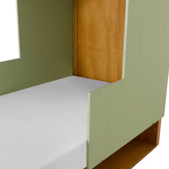 CAMA JÚNIOR/SOLTEIRO 78 CM COM CASINHA ARTEIRICE - AMÊNDOA/SÁLVIA - Foto 8
