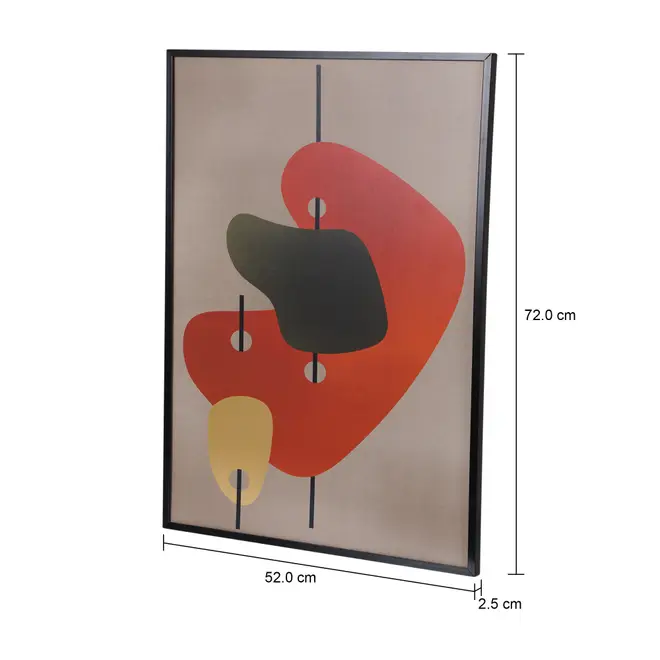 QUADRO 50 CMX 70 CM GOLGI I - PRETO/TERRACOTA - Foto 3