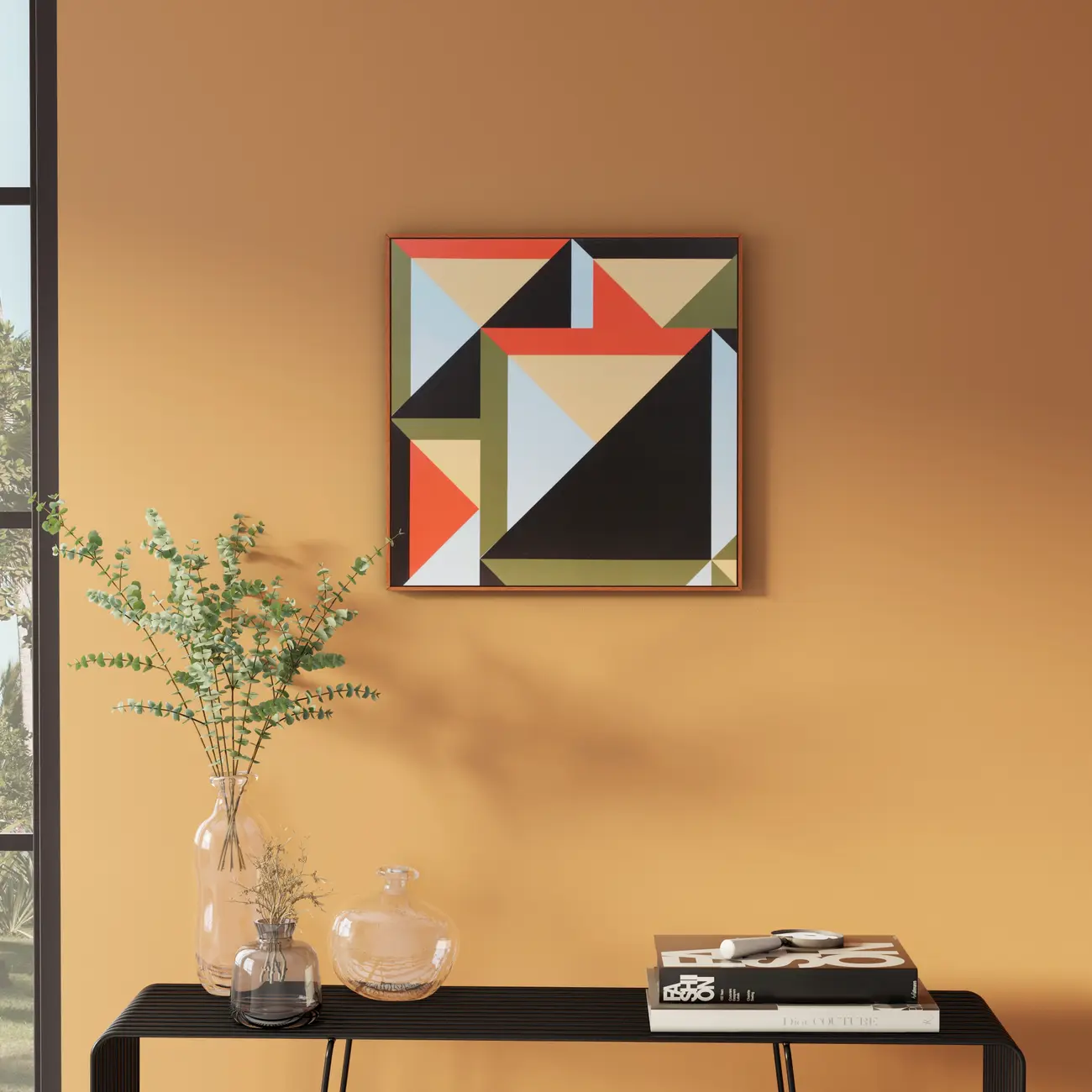 QUADRO 50 CM X 50 CM INTRIX I - TERRACOTA/MUSGO - Foto 4