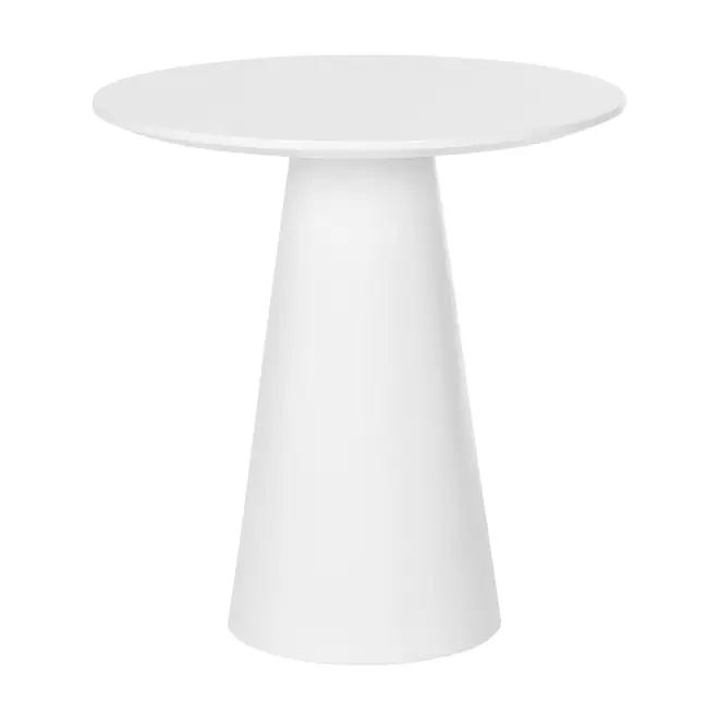MESA LATERAL ALTA REDONDA 60 CM SUR - BRANCO BRILHANTE - Foto 1