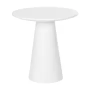MESA LATERAL BAIXA REDONDA 47 CM SUR - BRANCO BRILHANTE - Foto 1