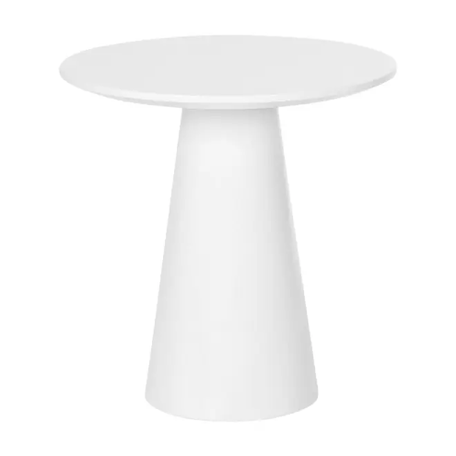 MESA LATERAL BAIXA REDONDA 47 CM SUR - BRANCO BRILHANTE - Foto 1