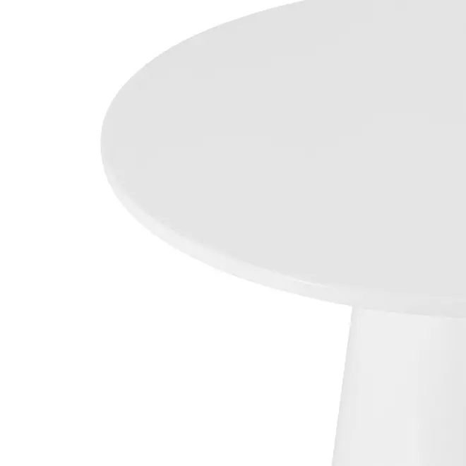 MESA LATERAL BAIXA REDONDA 47 CM SUR - BRANCO BRILHANTE - Foto 2