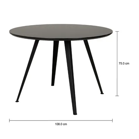 Imagem com medidas do produto MESA DE JANTAR MESA REDONDA 1,06 M ASKIM