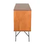 BUFFET 1 PORTA BASCULANTE 1,35 M X 40 CM MID CENTURY - PRETO/NOZES - Foto 5