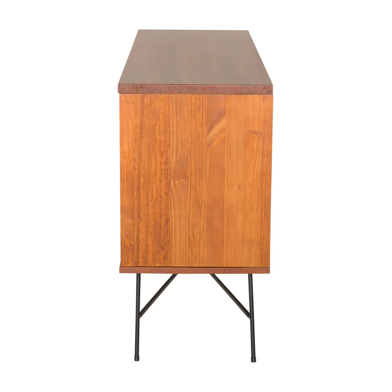 BUFFET 1 PORTA BASCULANTE 1,35 M X 40 CM MID CENTURY - PRETO/NOZES - Foto 5