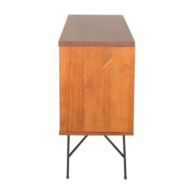 BUFFET 1 PORTA BASCULANTE 1,35 M X 40 CM MID CENTURY - PRETO/NOZES - Foto 5