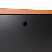 BUFFET 1 PORTA BASCULANTE 1,35 M X 40 CM MID CENTURY - PRETO/NOZES - Foto 7