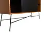 BUFFET 1 PORTA BASCULANTE 1,35 M X 40 CM MID CENTURY - PRETO/NOZES - Foto 8
